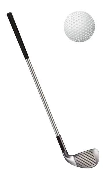 Vector illustration of Golf Club And Ball