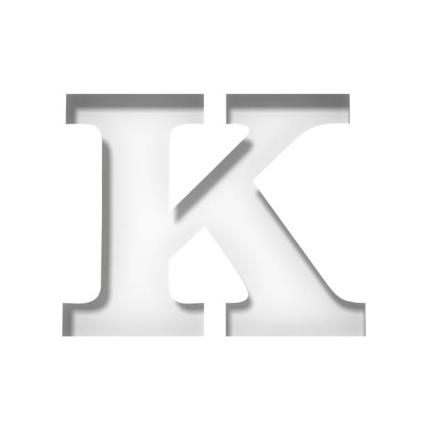 istock K letter white sign alphabet text capital letter cut out stencil 3d rendering graphic isolated on white background illustration in high resolution 1324379347