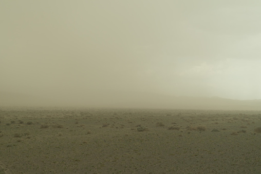 sandstorm in the gobi desert in mongolia. High quality photo