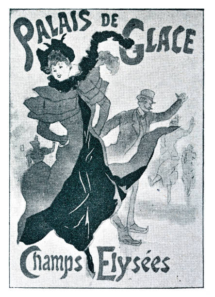 ilustrações, clipart, desenhos animados e ícones de pôster de palais de glace, champs elysées, paris, 1896 - built structure germany history 19th century style