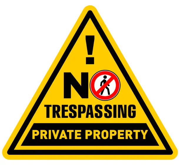Vector illustration of private property prohibition sign