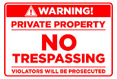 private property prohibition sign