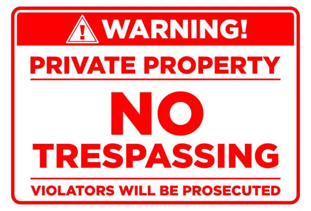 Vector illustration of private property prohibition sign