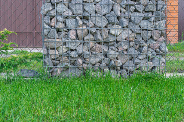 istock Creative solution for a gabion fence with shaebne filling 1324386514