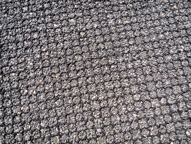 Part of the non-slip surface in a pedestrianised area.