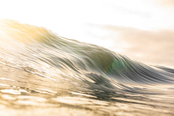 Golden Motion Blur of rippled ocean surface