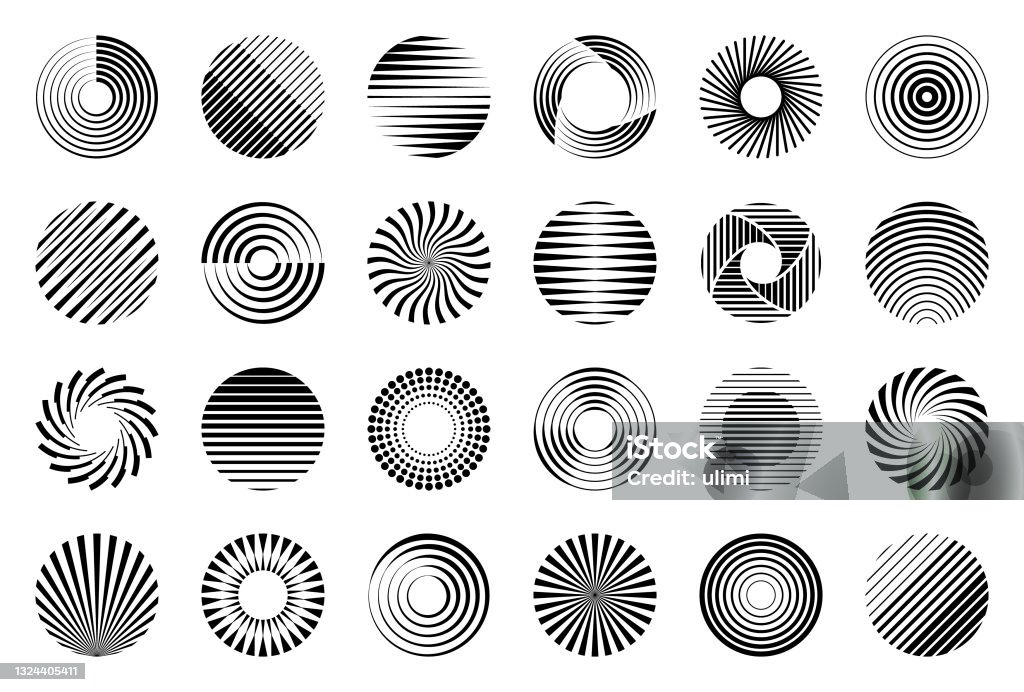 Elementi di design del cerchio - arte vettoriale royalty-free di Cerchio