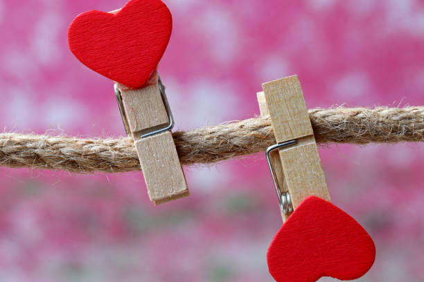 istock red heart hanging on clothesline 1324410504