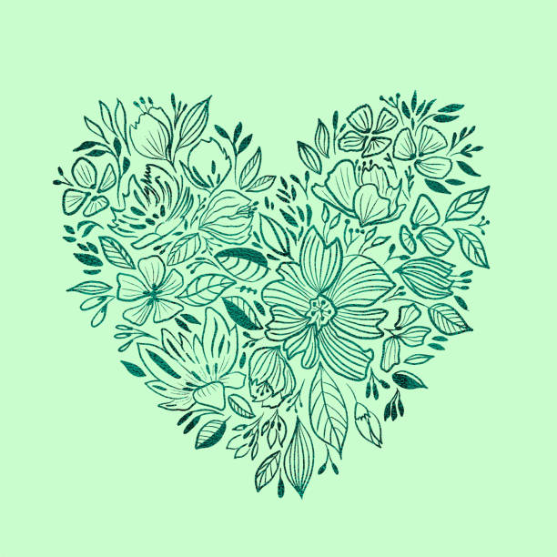 ilustrações, clipart, desenhos animados e ícones de fundo floral desenhado à mão. elemento de design de vetor floral para dia dos namorados, aniversário, ano novo, cartão de natal, convite de casamento, folheto de venda. - ornate swirl heart shape beautiful