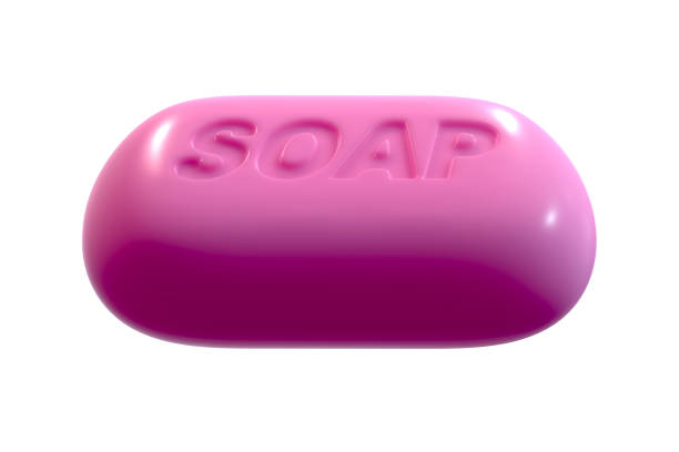 istock 3D render of Pink Soap isolated on white background 1324415429