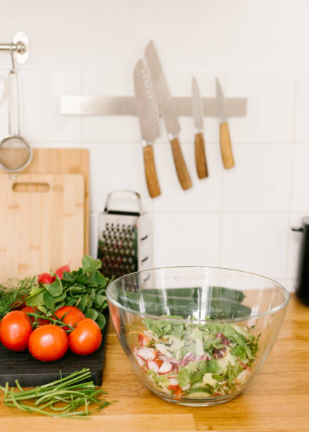 istock Healthy salad in glass bowl 1324417740