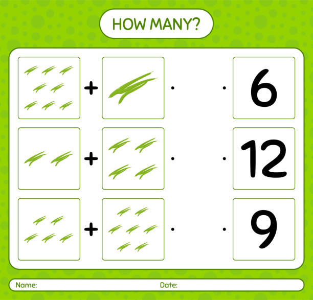 istock How many counting game with green bean. worksheet for preschool kids, kids activity sheet, printable worksheet 1324422735