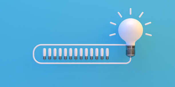 istock Innovation and new ideas light bulb concept with progress bar 1324423623