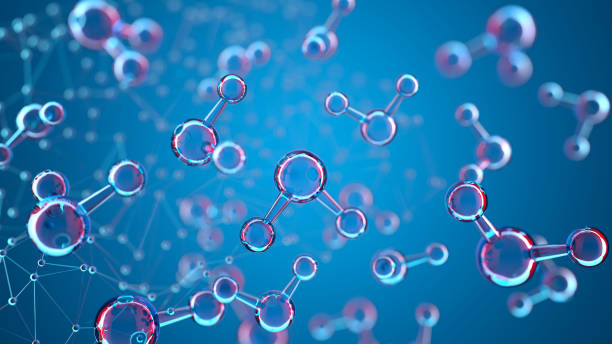 struttura molecolare astratta dell'idrogeno h2 - environmental conservation chemistry laboratory biomedicine foto e immagini stock