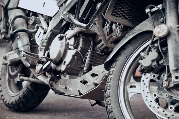 istock Enduro Motorcycle side view. Close up shot 1324424661