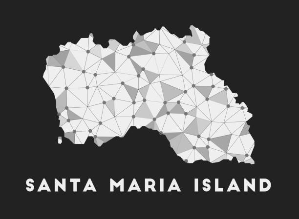 ilustrações de stock, clip art, desenhos animados e ícones de santa maria island - communication network map of island. - natal lisboa