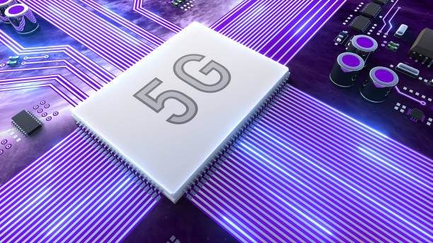 istock Abstract illustration of a 5g processor running at cosmic speed. 1324428334