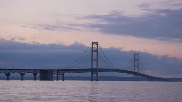 Michigan Mackinac Bridge Sunset Video