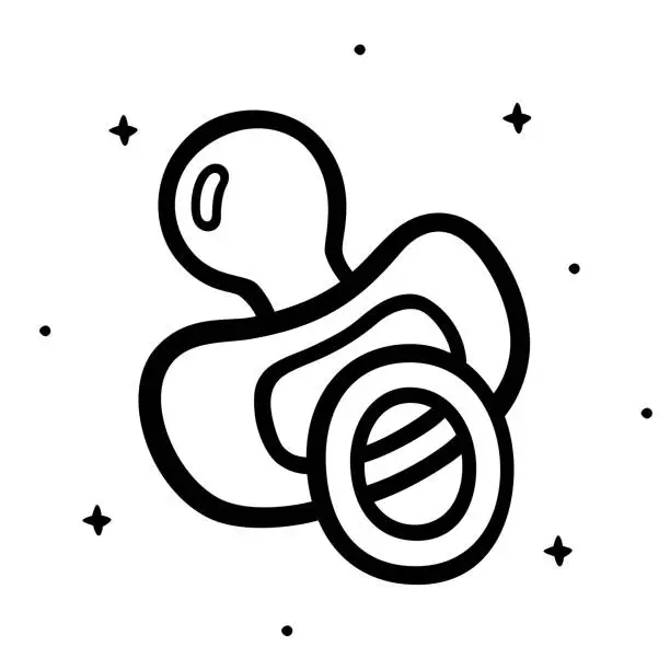 Vector illustration of Pacifier Doodle 5