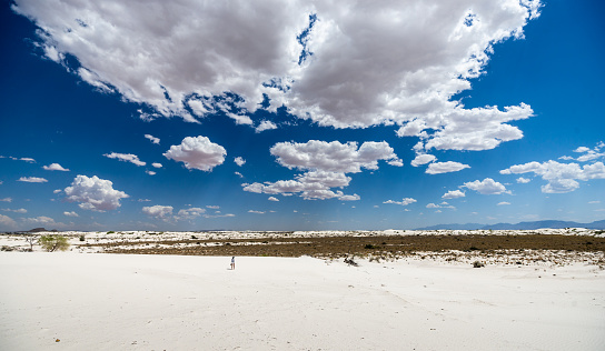 Approaching sandstorm in White Sands National Park in New Mexico, USA.