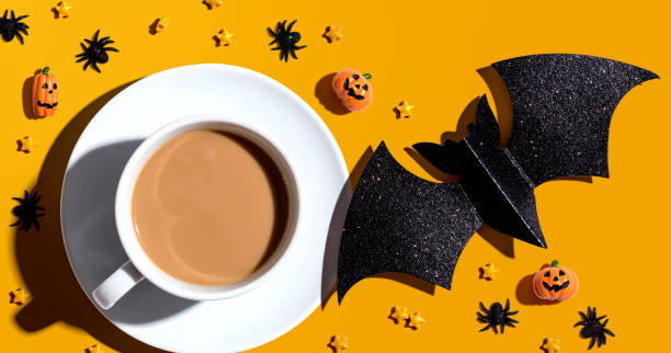 istock Halloween theme with a cup of coffee 1324440169