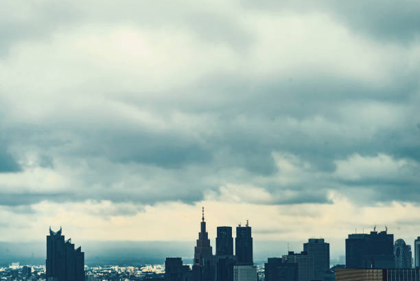 istock Tokyo skyline during a storm 1324440777