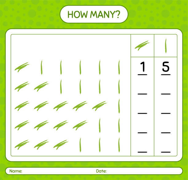 istock How many counting game with green bean. worksheet for preschool kids, kids activity sheet, printable worksheet 1324444894