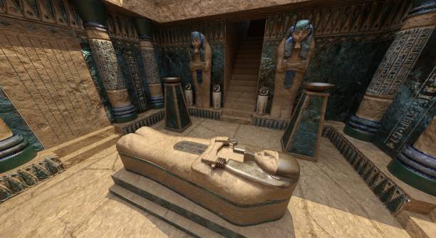 istock Pharaoh's tomb in the pyramid 3d illustration 1324449599