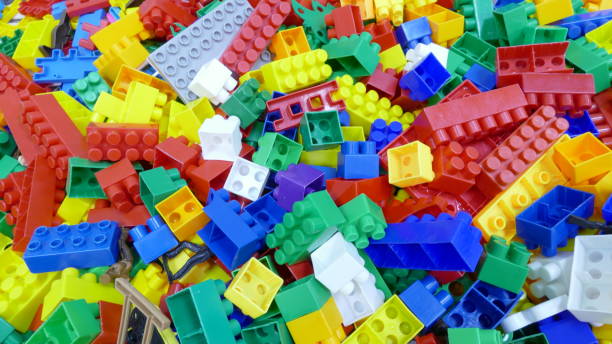 istock multi-colored plastic parts of the children's designer 1324452580
