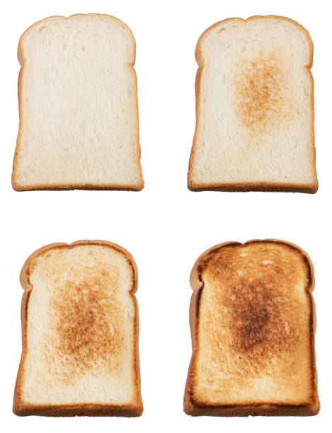 istock Burned sliced bread at 4 level of charred 1324460453