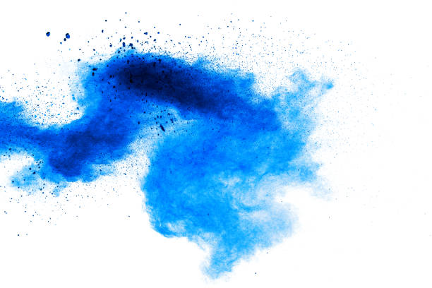 istock Freeze motion of blue powder splash. 1324462211
