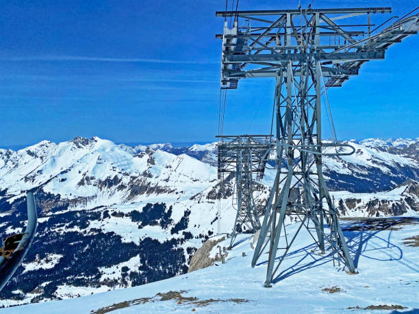 istock The mountain cable car Col du Pillon - Cabane - Scex Rouge (Glacier 3000 cableway) or Aerial ropeway ride (Aerial tramway), Les Diablerets - Canton of Vaud, Switzerland (Schweiz / Suisse) 1324462521