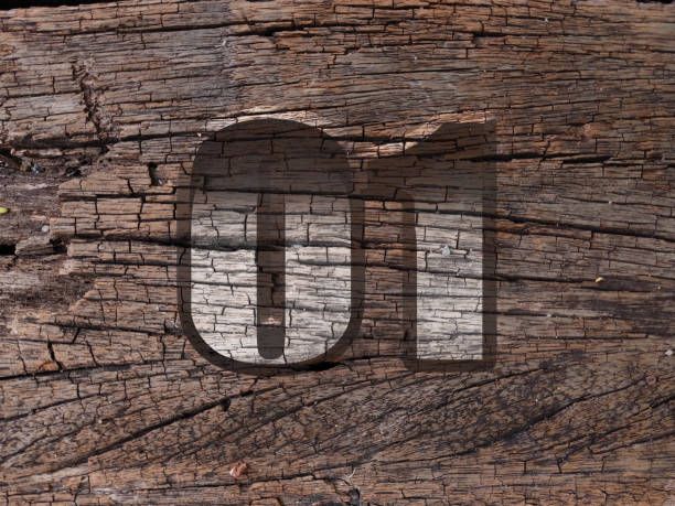 Illustration of numbers, on an old wooden floor Looks like a vintage style It is old and has been through a long time.