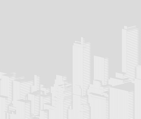 gray papercutting style city building pattern background