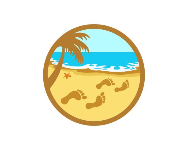 ślad na plaży - lifestyle sports and fitness travel locations water stock illustrations