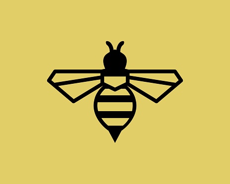 geometric bee logo vector