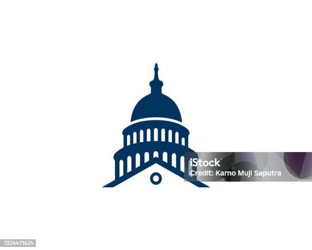 Capital Building Silhouette Stock Illustration - Download Image Now - Icon, Government, State Capitol Building