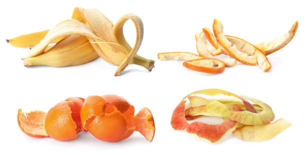 istock Set with organic waste for composting on white background. Banner design 1324477392