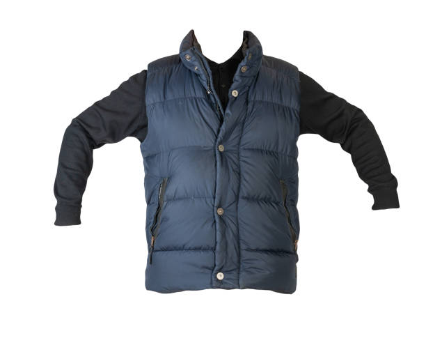 istock Sleeveless jacket and sweater isolated on white background. 1324477931