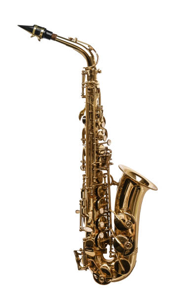 istock Beautiful saxophone isolated on white. Musical instrument 1324484839