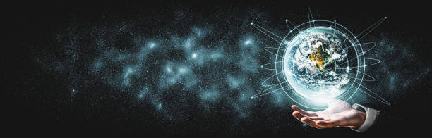 istock Global network connection covering earth with link of innovative perception 1324488150