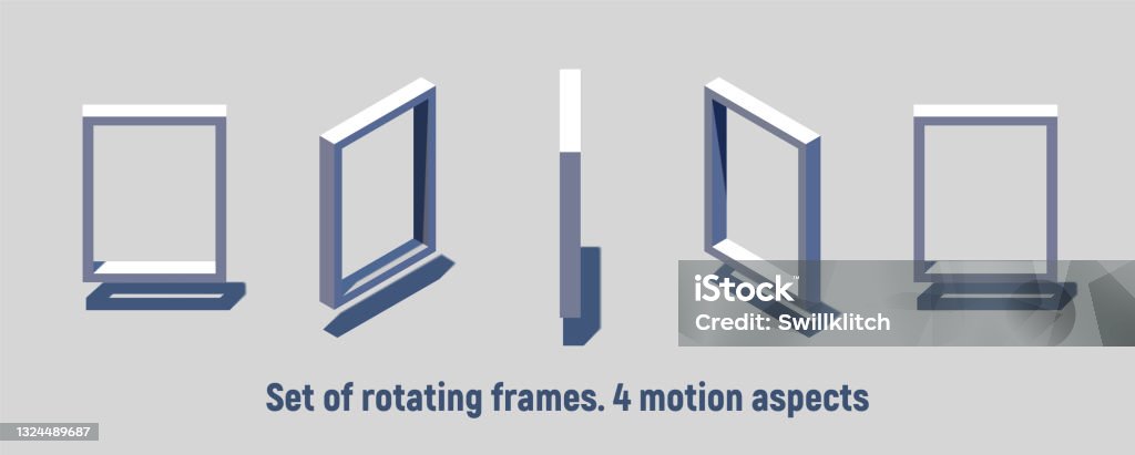 Isometric Rectangle Frame Isometric Rectangular Frame Rotating Vector Illustration Stock ...