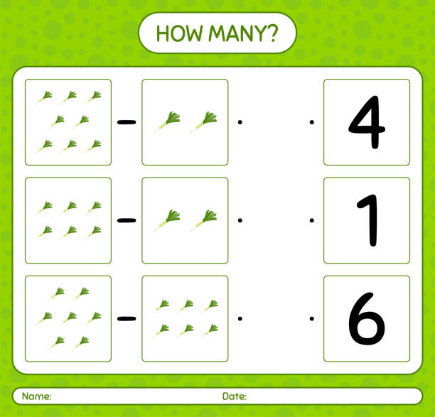 istock How many counting game with leek. worksheet for preschool kids, kids activity sheet, printable worksheet 1324492408