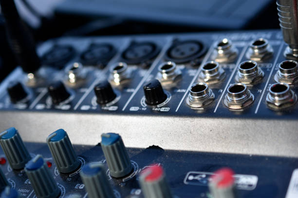 istock Audio remote mixer with amplifier and wires 1324495897