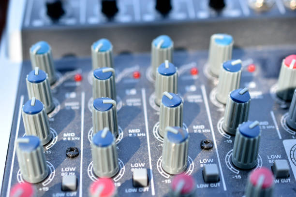 istock Audio remote mixer with amplifier and wires 1324495898