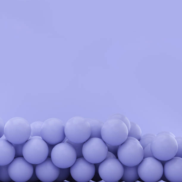 istock Purple spheres on studio background with space for text or design. Minimalist room concept. 3d rendering. 1324500229