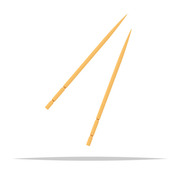 Wooden toothpick vector isolated illustration Vector element toothpick stock illustrations