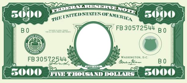 pięć tysięcy dolarów - wallet wealth bill one hundred dollar bill stock illustrations