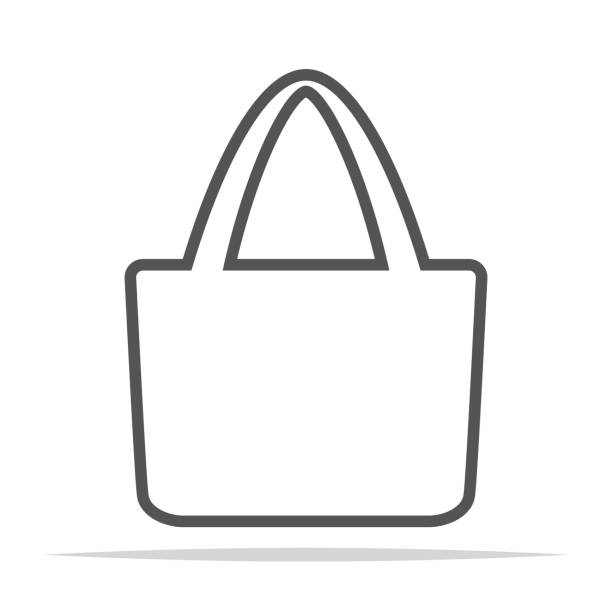 illustrations, cliparts, dessins animés et icônes de vecteur d’icône de sac d’épicerie réutilisable - tote bag