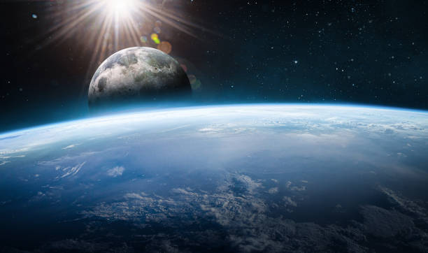 istock Planet Earth and Moon satellite in outer space. Stars and galaxies on background. Nebula. Elements of this image furnished by NASA 1324509816